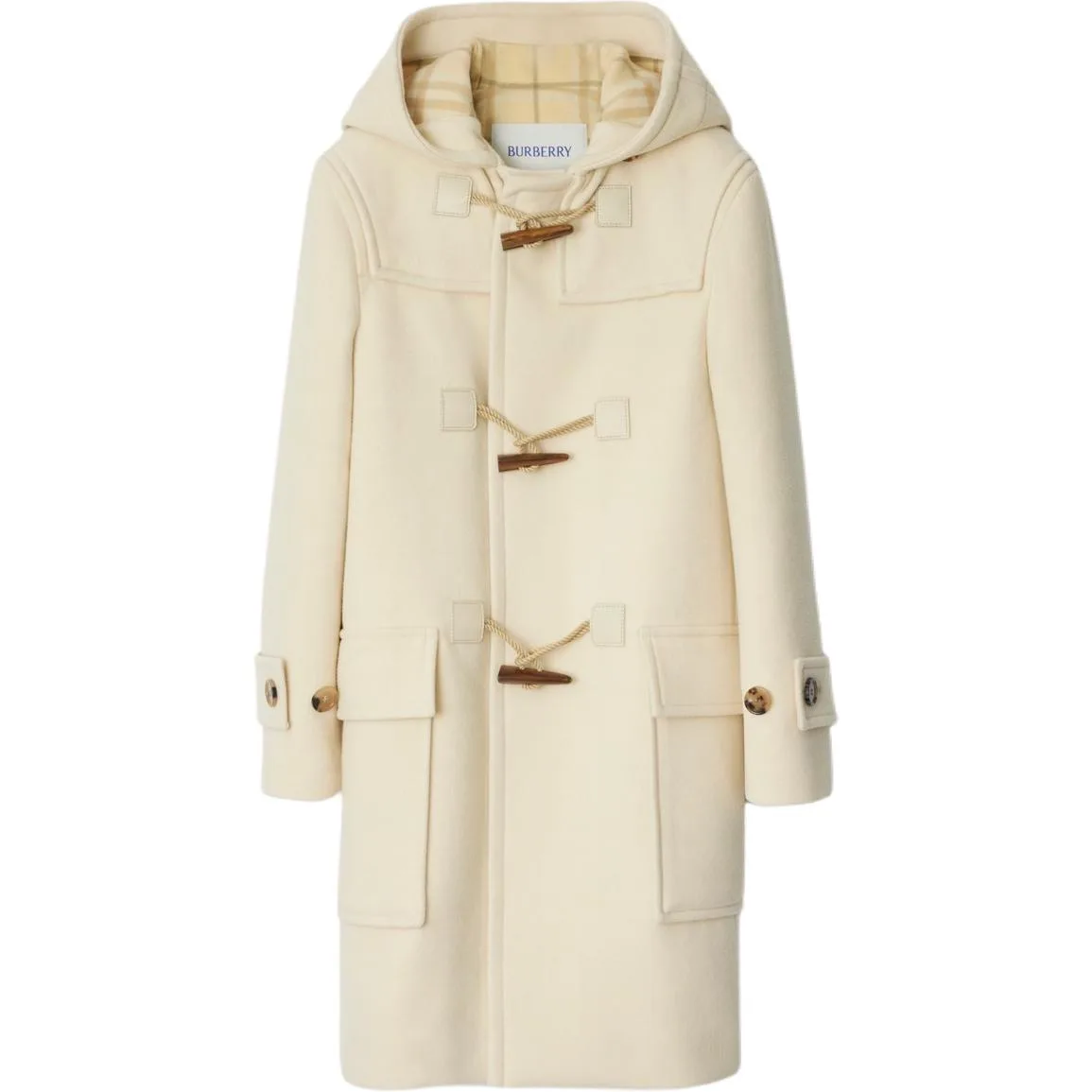 Дубленка Burberry с капюшоном, бежевый