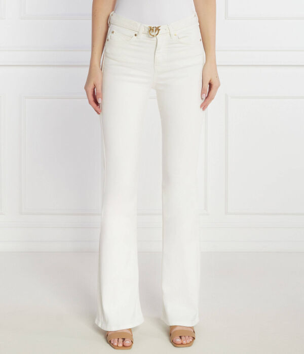 

Брюки с поясом флора Flare fit Pinko, белый