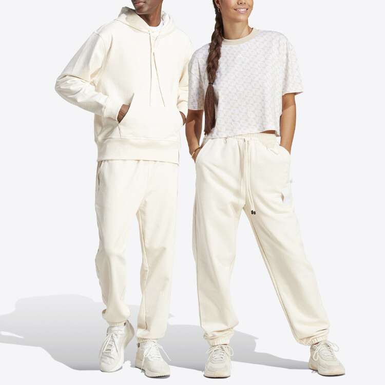 Спортивные брюки Lounge Knit Unisex Off-white Adidas, кремовый — фото 3