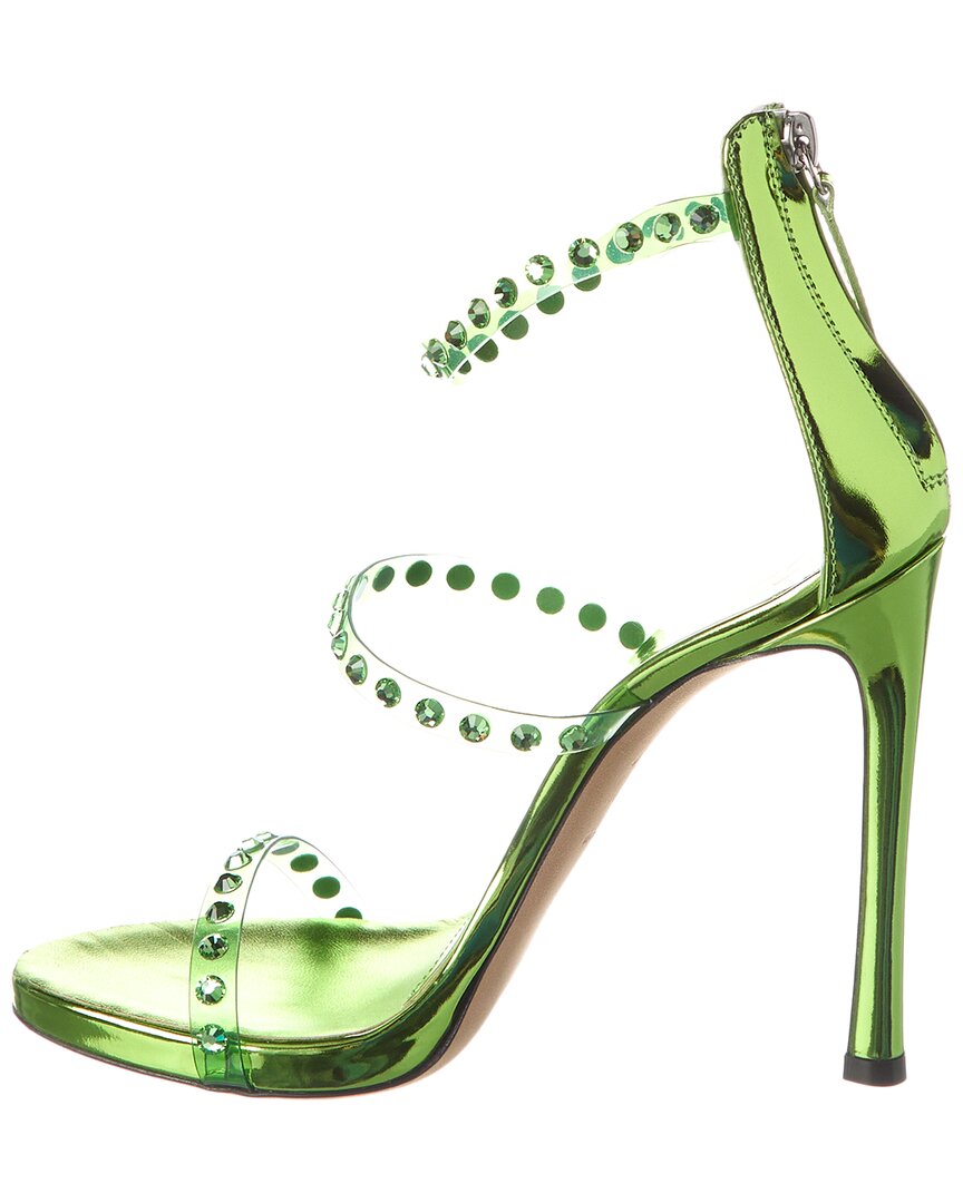 Виниловые сандалии Giuseppe Zanotti Harmony Shine 120, зеленый — фото 2