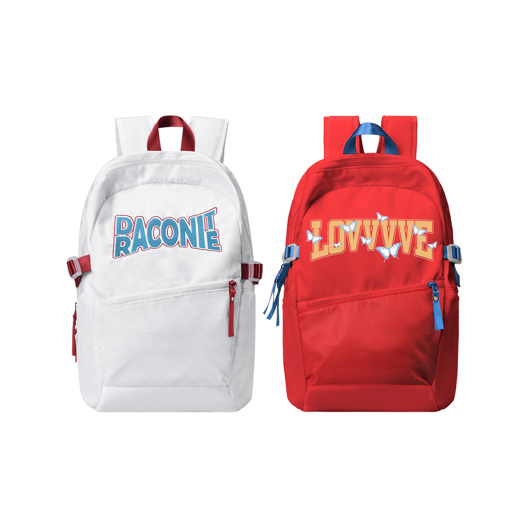 

DRACONITE Рюкзак для студентов с вышивкой Unisex Blue & White