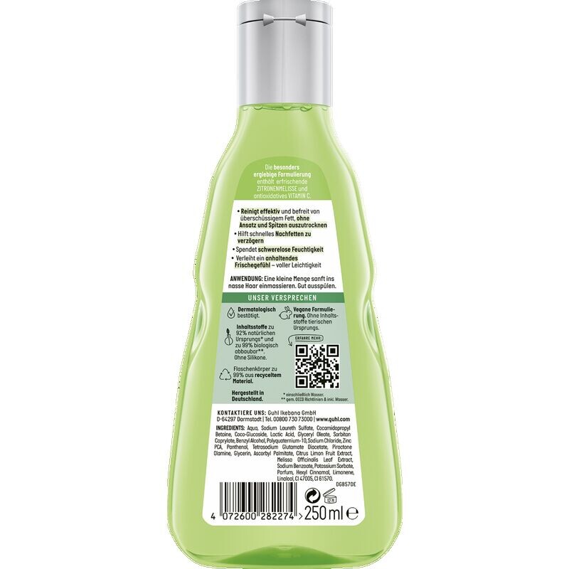 Шампунь против жирности «Свежесть и легкость» Guhl, 250 ml — фото 2
