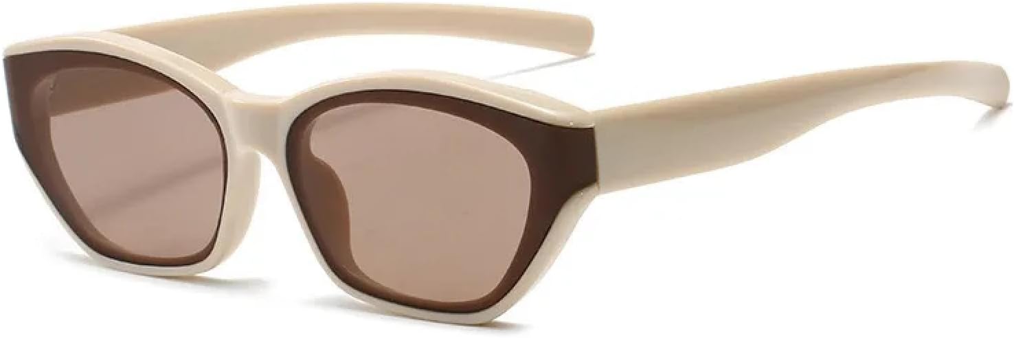 

Женские солнцезащитные очки в цельной оправе, модные роскошные очки «кошачий глаз» с защитой от УФ-излучения UV400, мужские винтажные солнцезащитные очки TKKTLLT, Beige