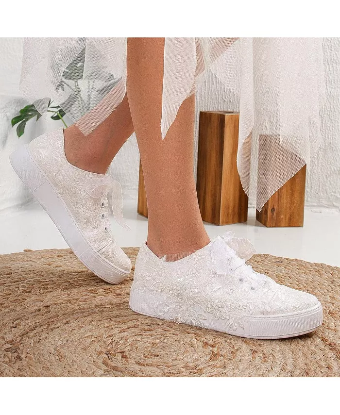 Элайс Кружевные свадебные кроссовки Forever & Always Shoes, белый — фото 3