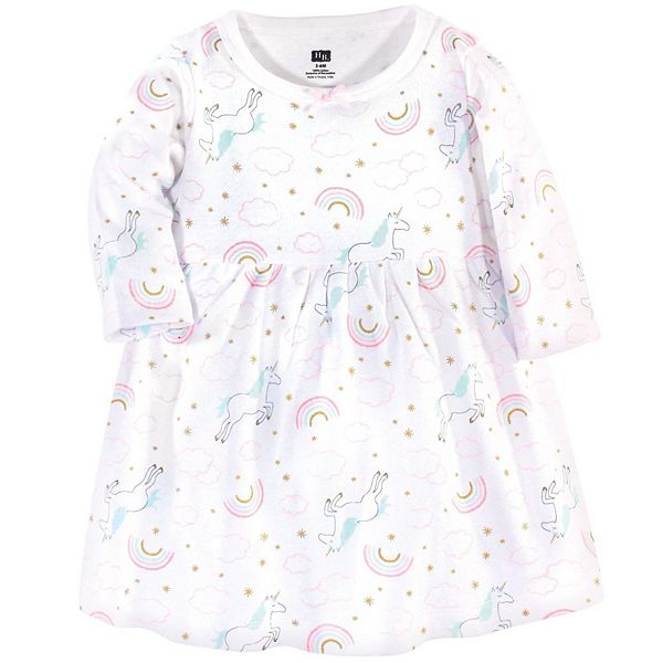 Детское платье с длинным рукавом из хлопка, 2 шт, glitter unicorn, 6-9 месяцев Hudson Baby — фото 3