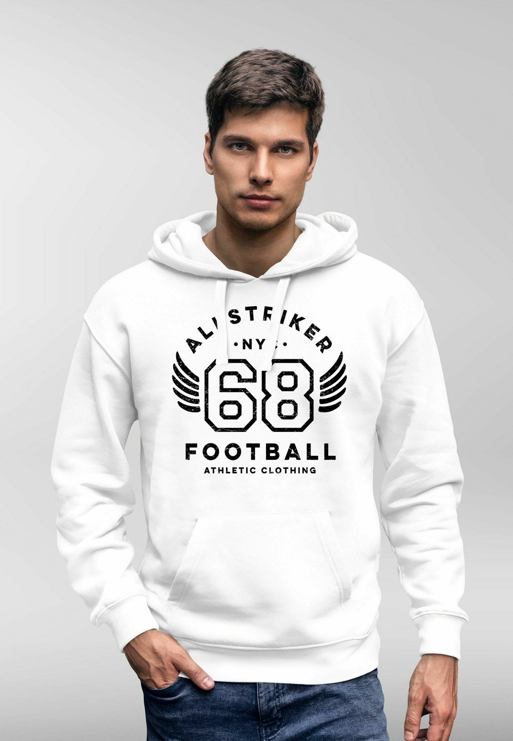 

Толстовка с капюшоном COLLEGE DESIGN SCHRIFTZUG NYC 68 FOOTBALL ATHLETIC Neverless, белый