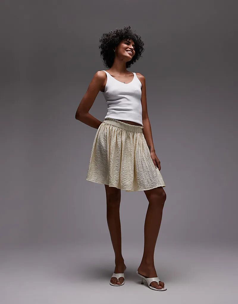 

Мини-юбка Topshop с мятым узором песочного цвета