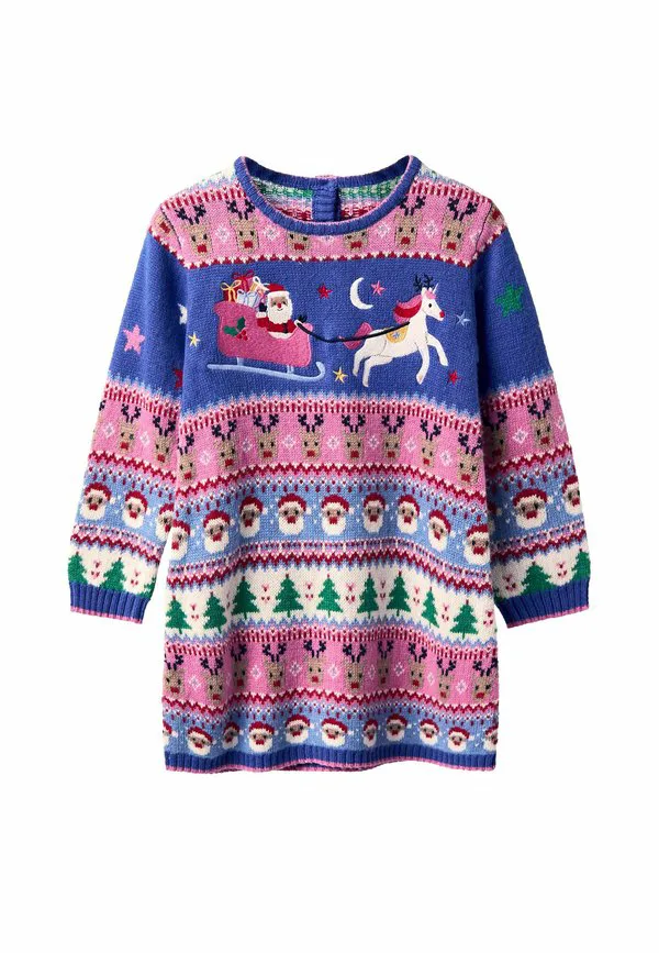 Платье-Свитер Jojo Maman Bébé, Navy Blue Santa Reindeer