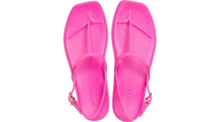 Сандалии с Т-образной перемычкой Crocs Miami, Pink/Neon pink — фото 4