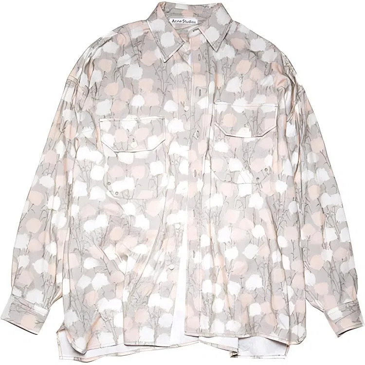 Рубашка мужская серая с отложным воротником Acne Studios, Gray