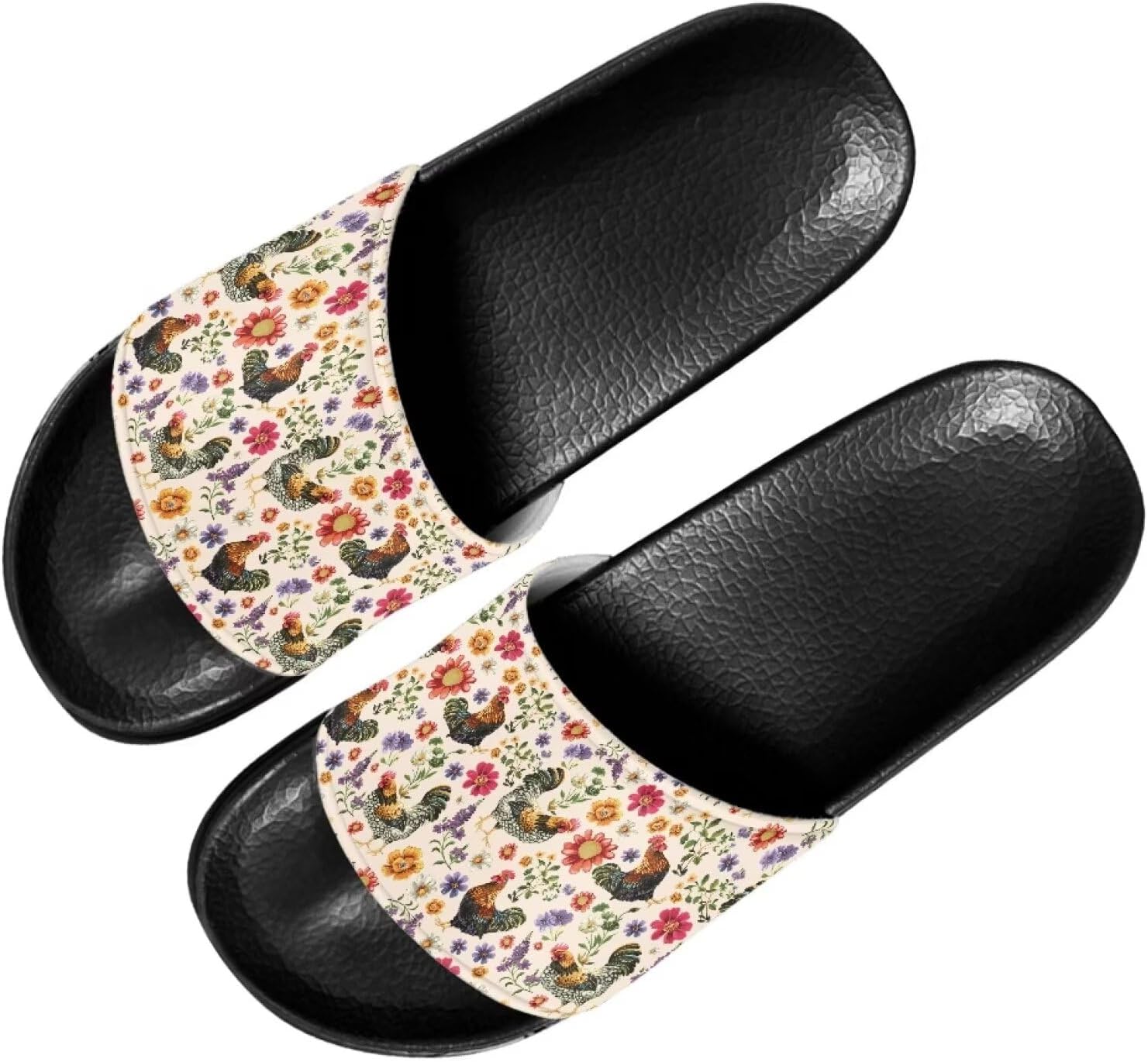 

Женские повседневные шлепанцы Forchrinse Black Cat с нотками музыки, мягкие нескользящие открытые тапочки, шлепанцы с плоской подошвой из ЭВА, Rooster