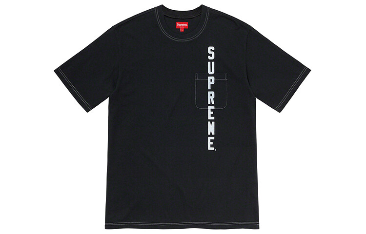 

Футболка Supreme Contrast Stitch Pocket, черный