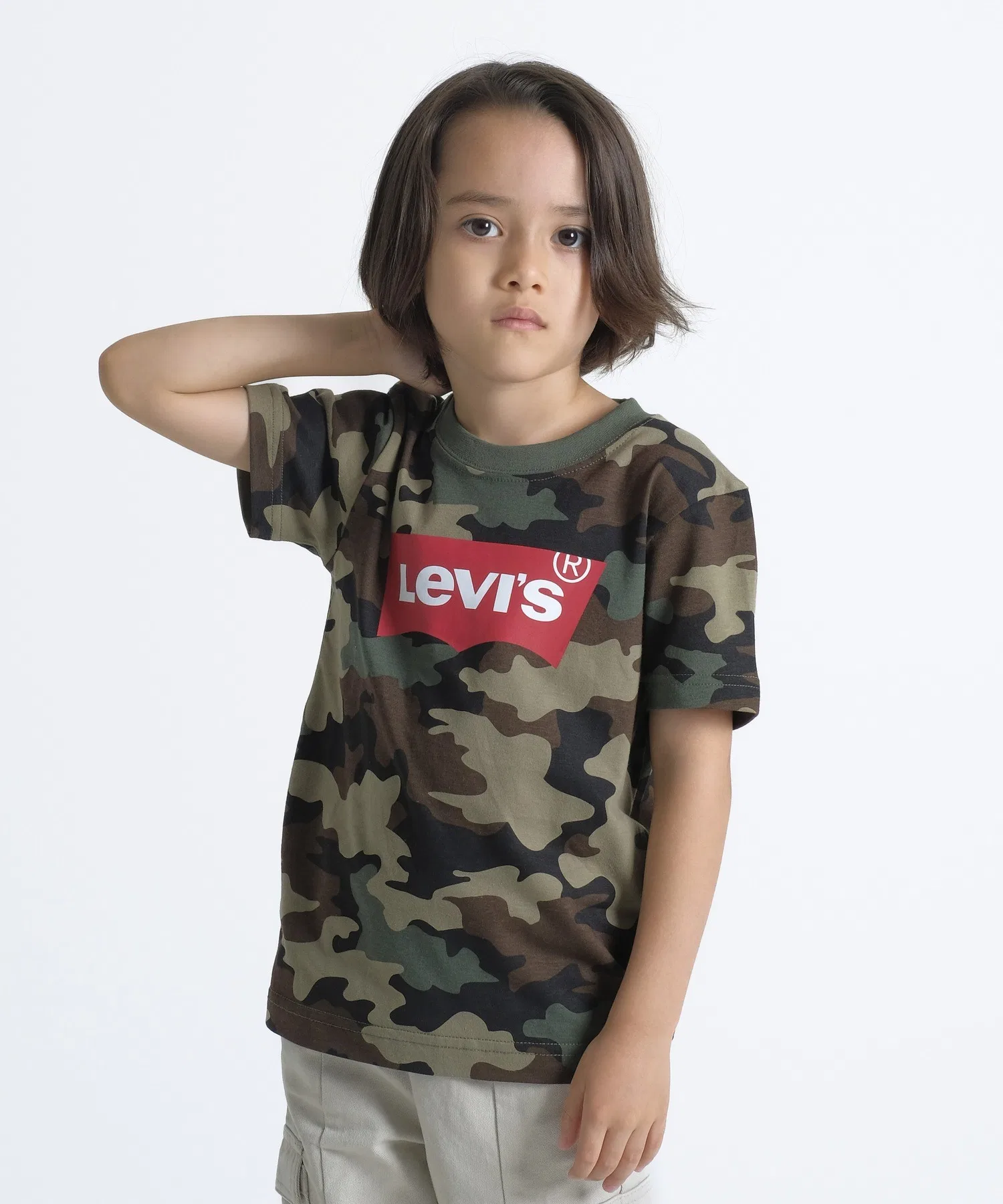Детская футболка камуфляж с логотипом Levi's JUGLANS хаки