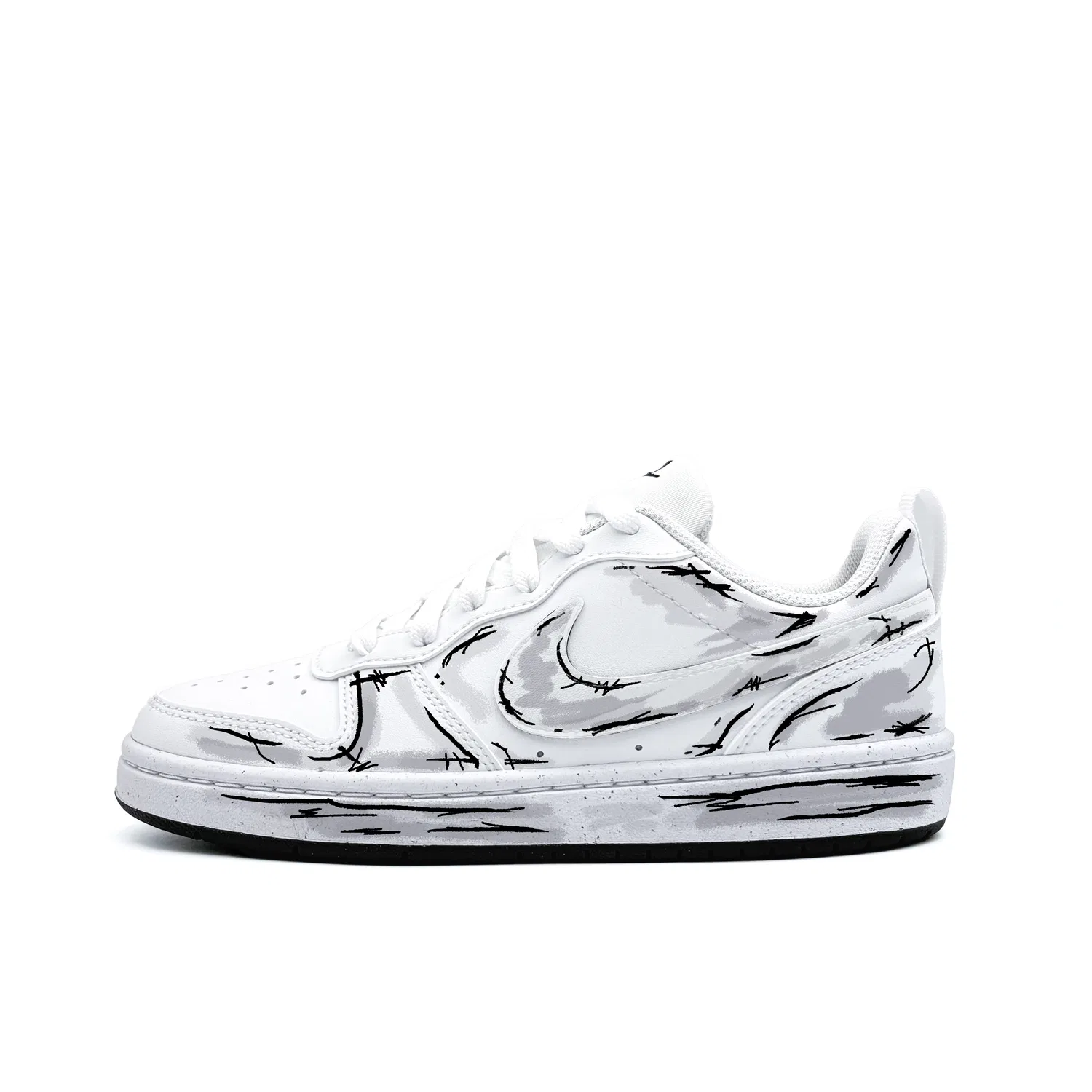 Кроссовки детские кеды Nike Court Borough Line Comic белые