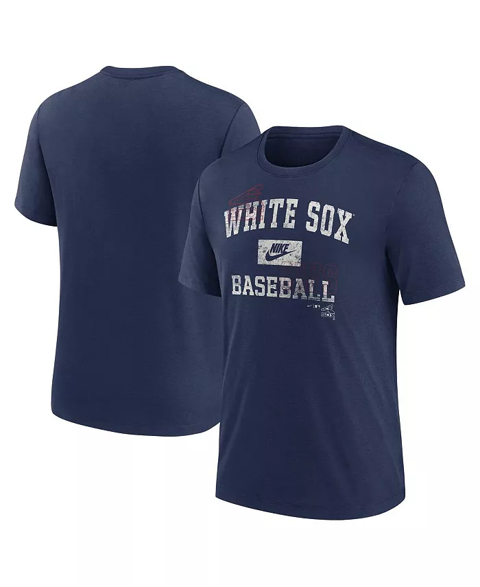 

Мужская футболка Chicago White Sox Cooperstown Collection Arch Tri-Blend темно-синего цвета Nike