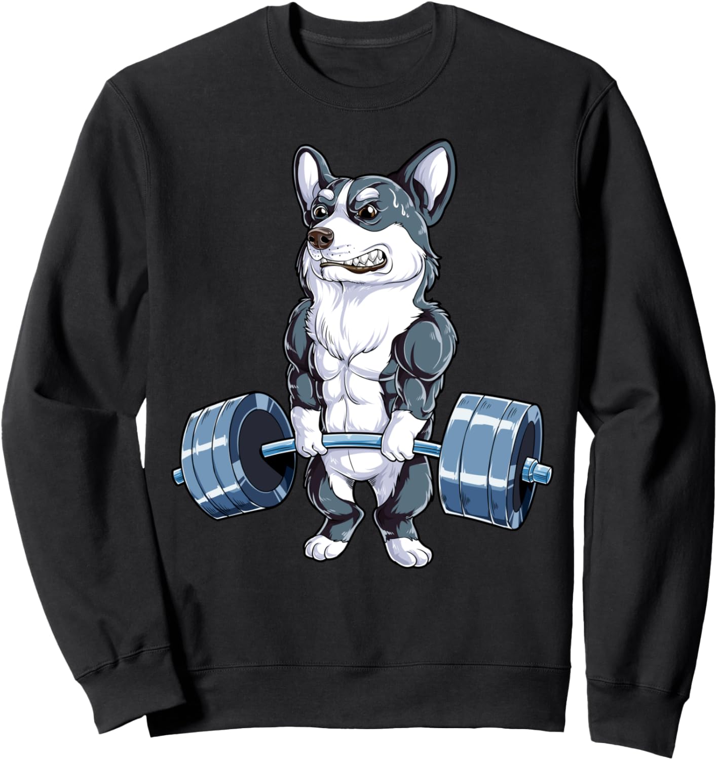 

Забавная толстовка с изображением корги, занимающегося тяжелой атлетикой и становой тягой, для мужчин, для фитнеса, тренажерного зала и тренировок Corgi Du Clothing, черный