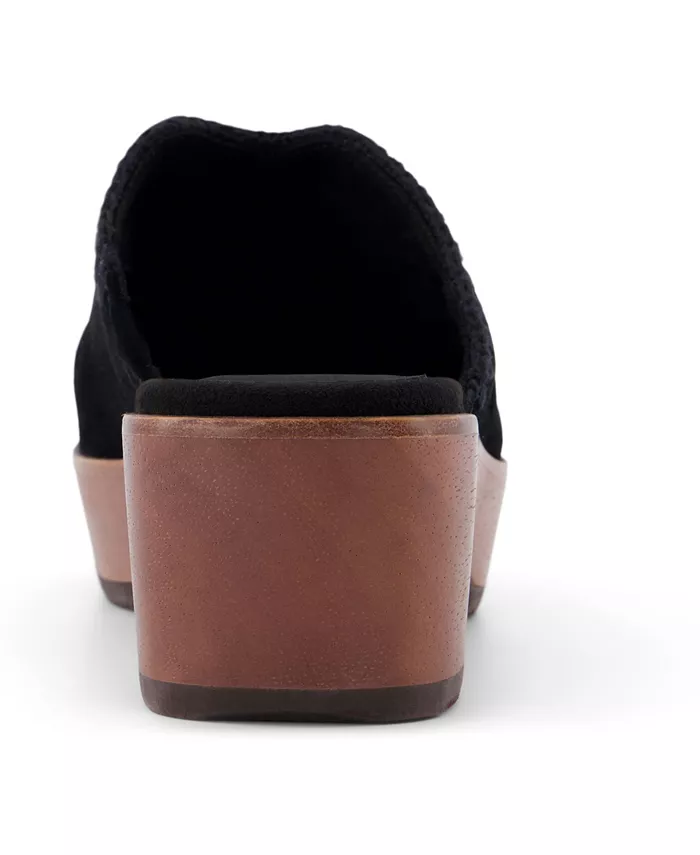 Женские мюли-клоги Addison из замши с деревянной подошвой TOMS, коричневый/бежевый — фото 3