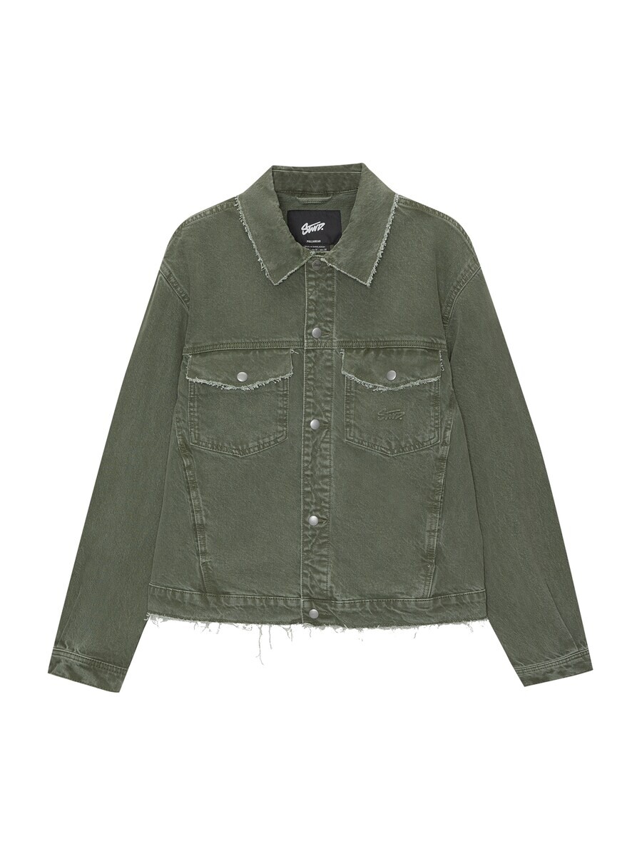 

Джинсовая куртка Pull&Bear Between-Season Jacket, темно-зеленый