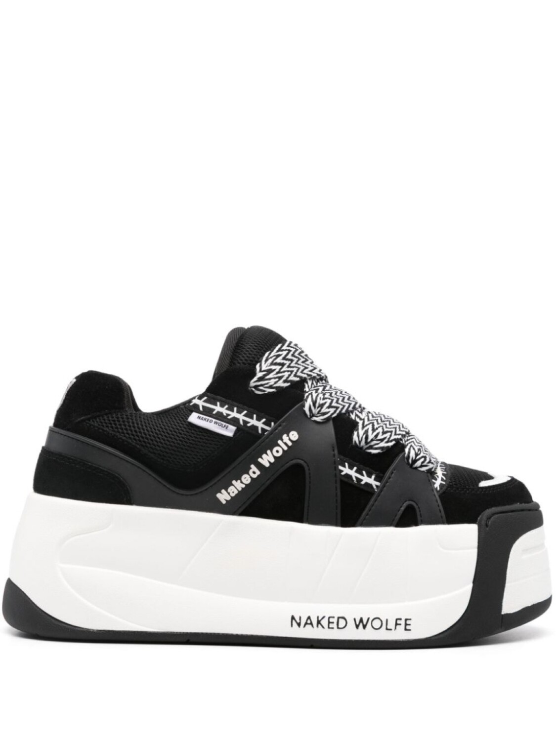NAKED WOLFE кроссовки Sliders из кожи на платформе, черный