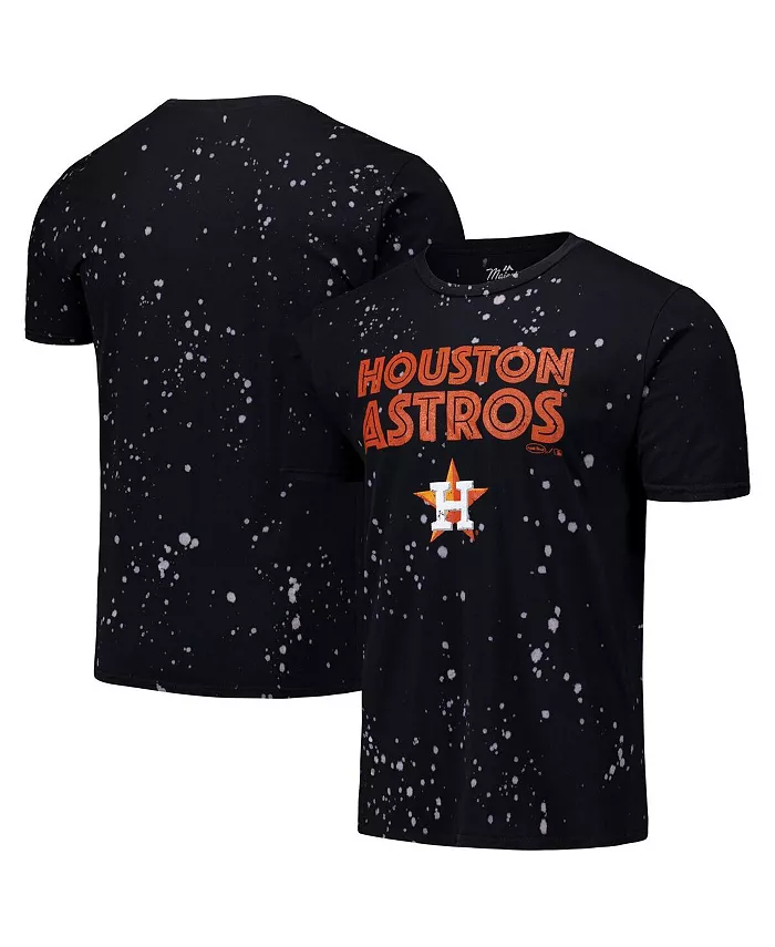 

Мужская футболка Houston Astros Splatter черно-белая Majestic