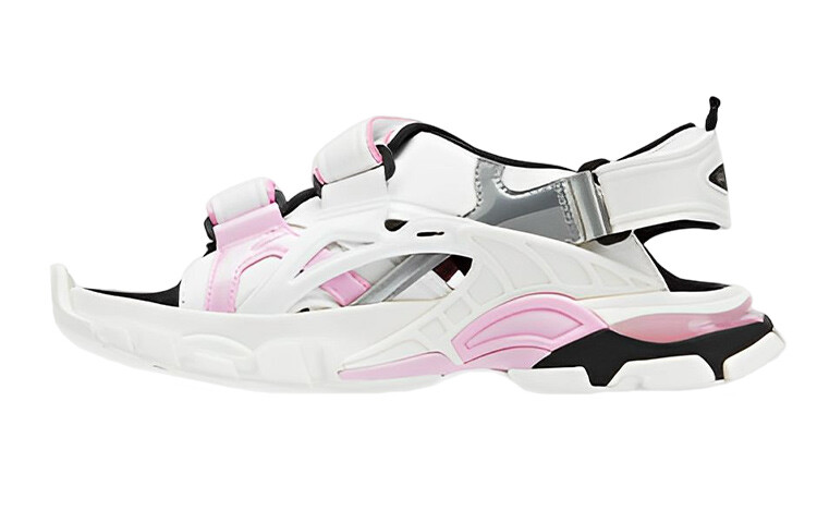 Шлепанцы Balenciaga Track 2.0 женские, белый / розовый