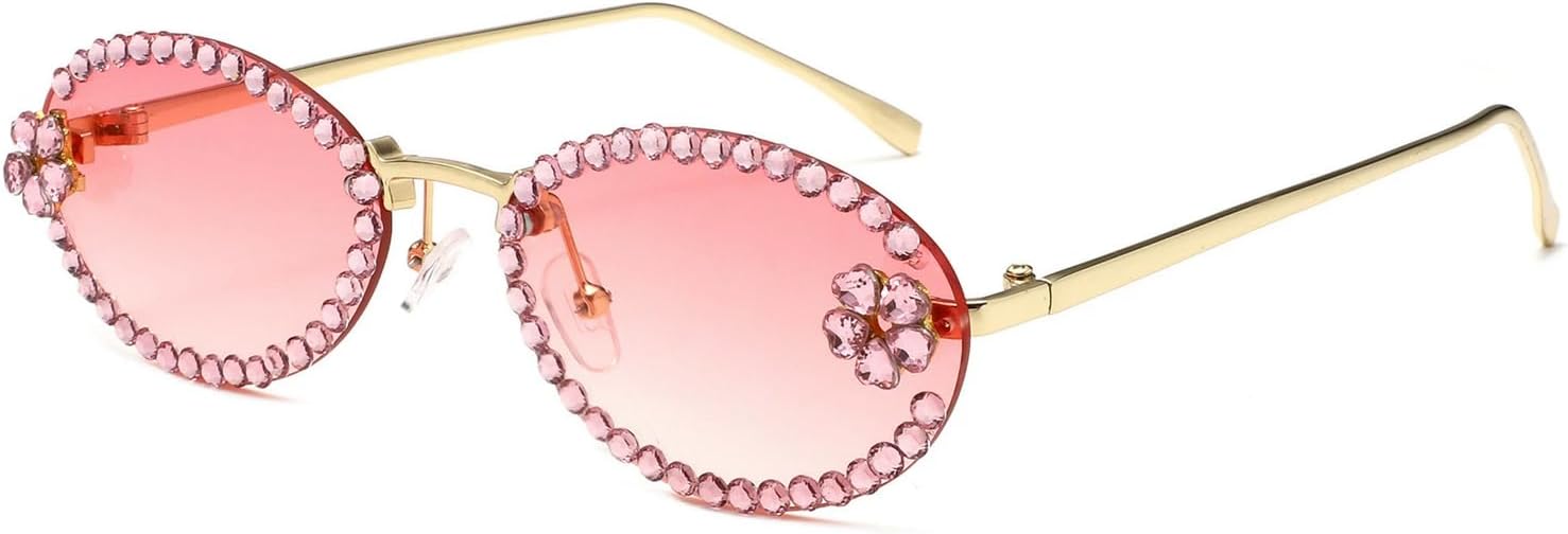 

Солнцезащитные очки COTIA маленького овального размера с бриллиантами для женщин и мужчин, милые, с блестками и стразами, для активного отдыха, путешествий и вечеринок, Pink