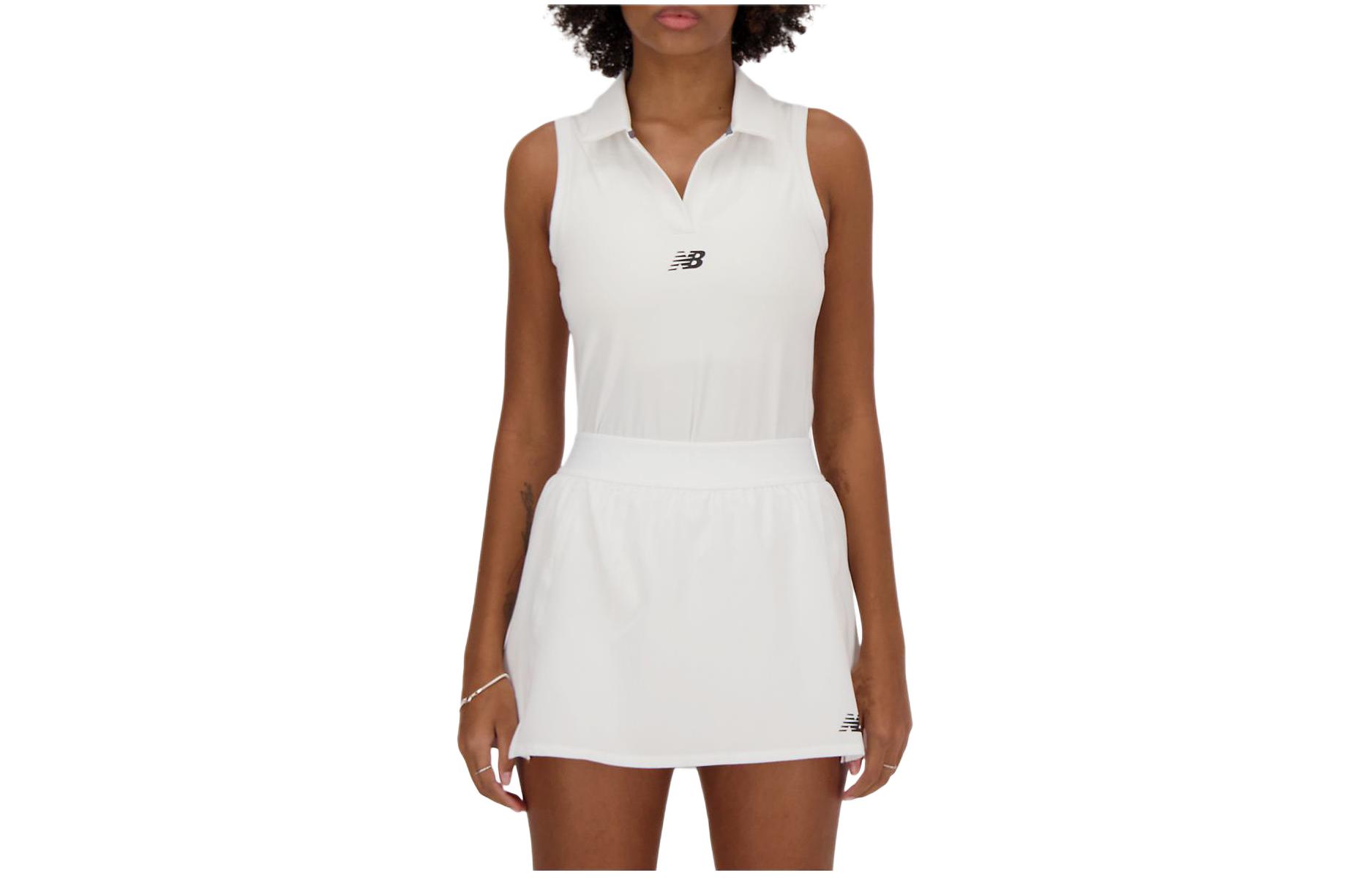 

New Balance Женская белая майка-борцовка с воротником для турниров