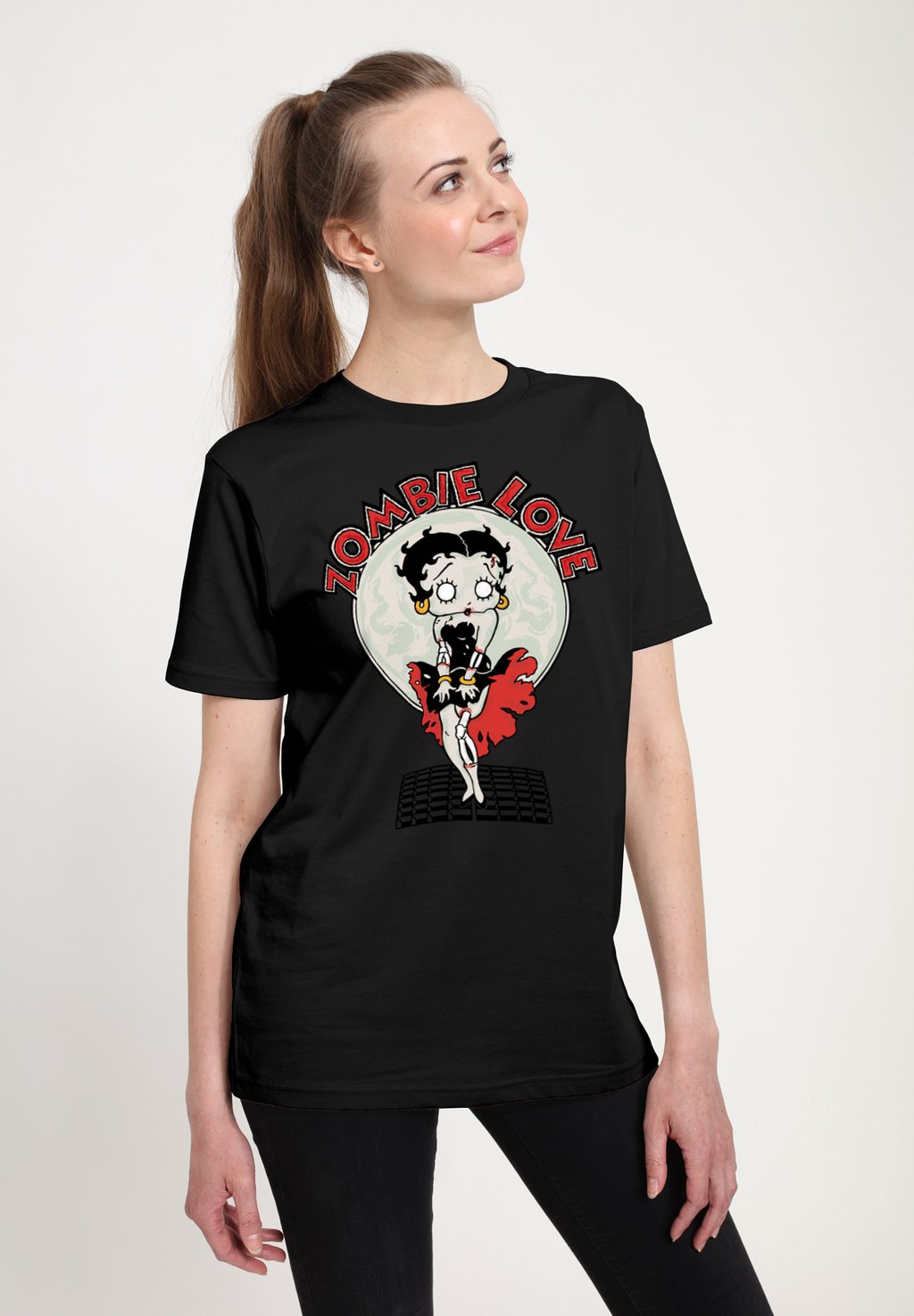 

Футболка с принтом BETTY BOOP HALLOWEEN ZOMBIE LOVE Henry Tiger, черный