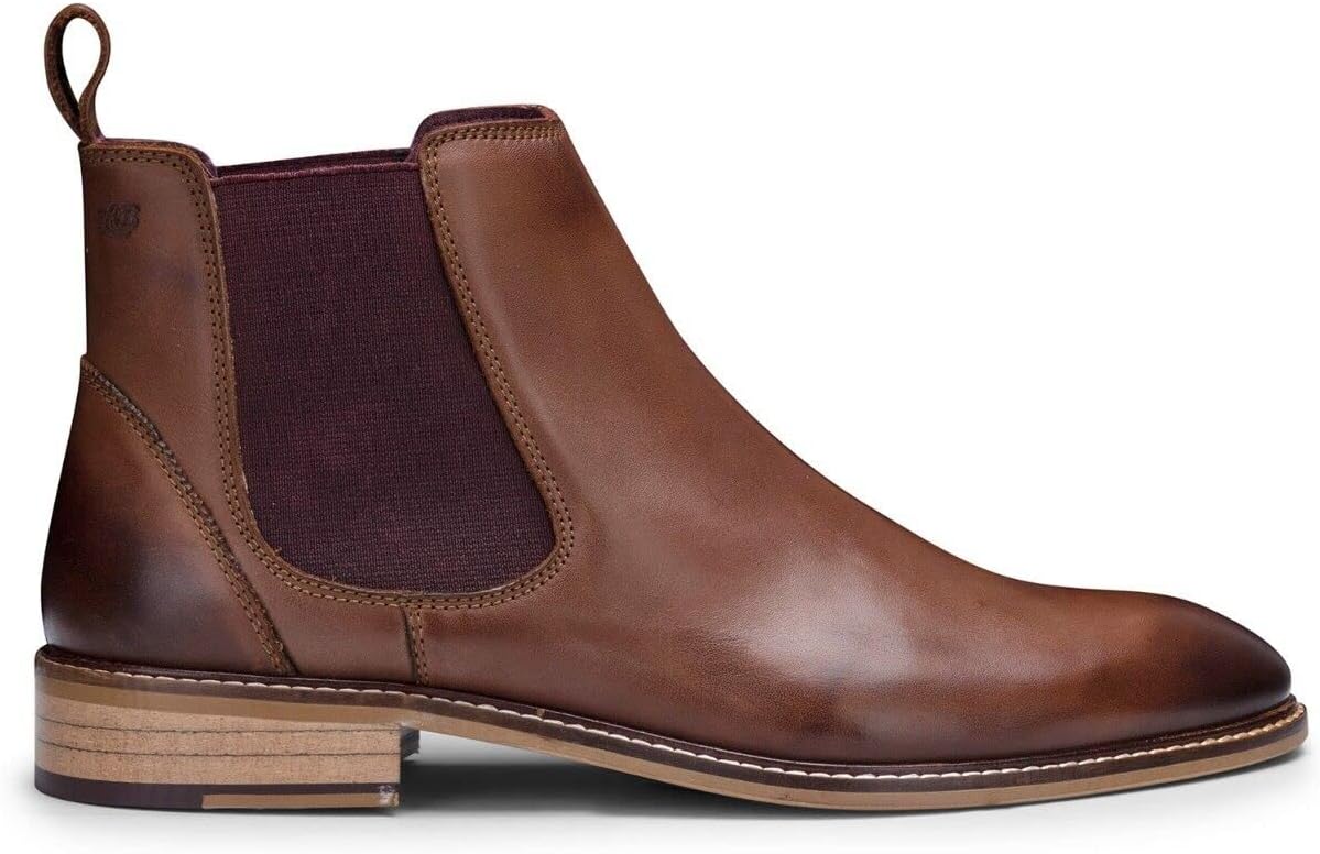 

Мужские коричневые кожаные классические умные повседневные формальные ботинки Челси с винтажным дизайном Infinity Leather