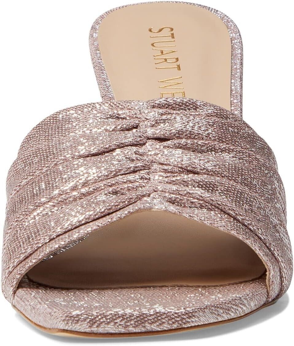 Сандалии Stuart Weitzman Ruche 75 Женские 8.5 Poudre Квадратный носок Каблук-катушка KHD859, розовый — фото 3