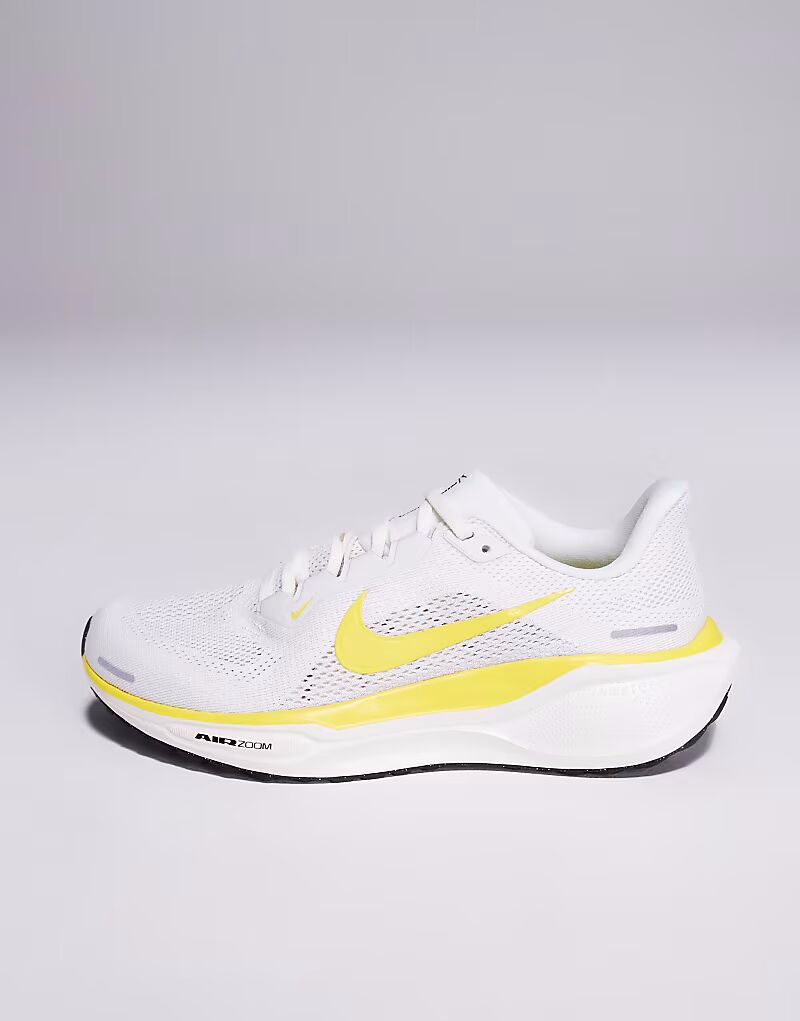Кроссовки Nike Running Air Zoom Pegasus 41 белого и желтого цветов — фото 2