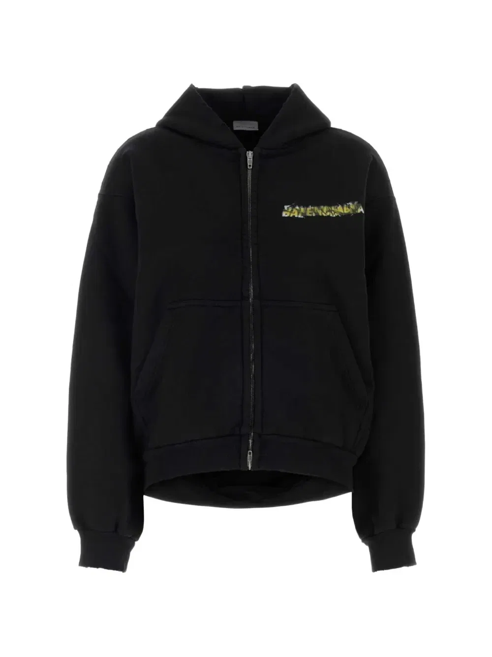 Худи Cocoon на молнии с логотипом Balenciaga, черный