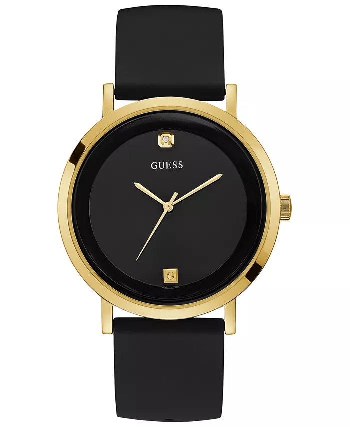 

Мужские часы Supernova с черным силиконовым ремешком и бриллиантовыми вставками, 44 мм GUESS