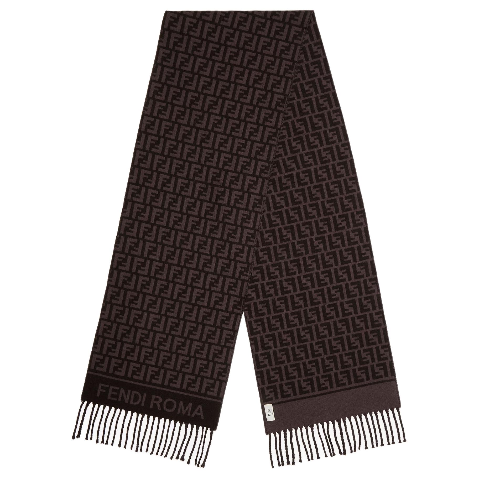 

FENDI Французский жаккардовый шарф с бахромой Jacquard Fringed, Red