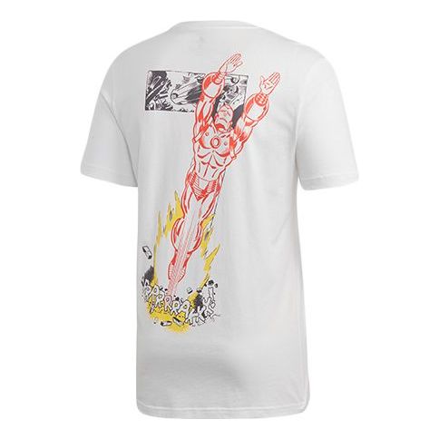 

Футболка x marvel iron man short sleeve men's white Adidas, белый