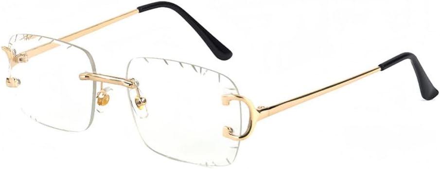 

Мужские солнцезащитные очки без оправы с градиентным переходом цвета, медная оправа, панк-стиль, женские маленькие очки без оправы, защита от ультрафиолета UV400 WNCKSQ, C07 Transparent