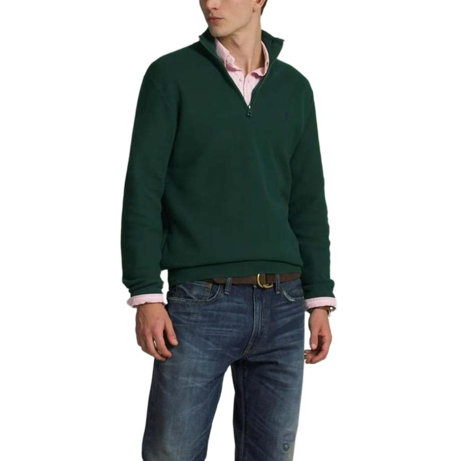 Свитер с короткой молнией Polo Ralph Lauren, зеленый — фото 3