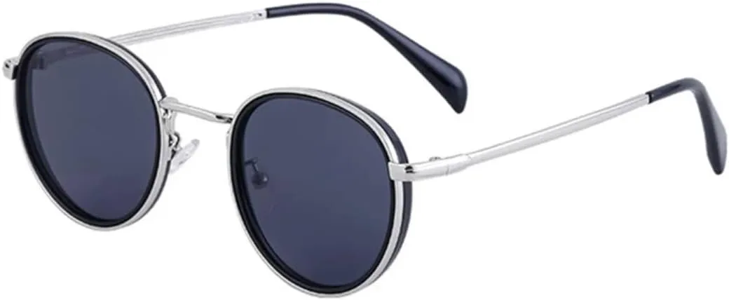 

Ретро овальные женские солнцезащитные очки класса люкс, модные мужские солнцезащитные очки в металлической оправе в стиле панк VRTRFFTR, Black Silver Gray