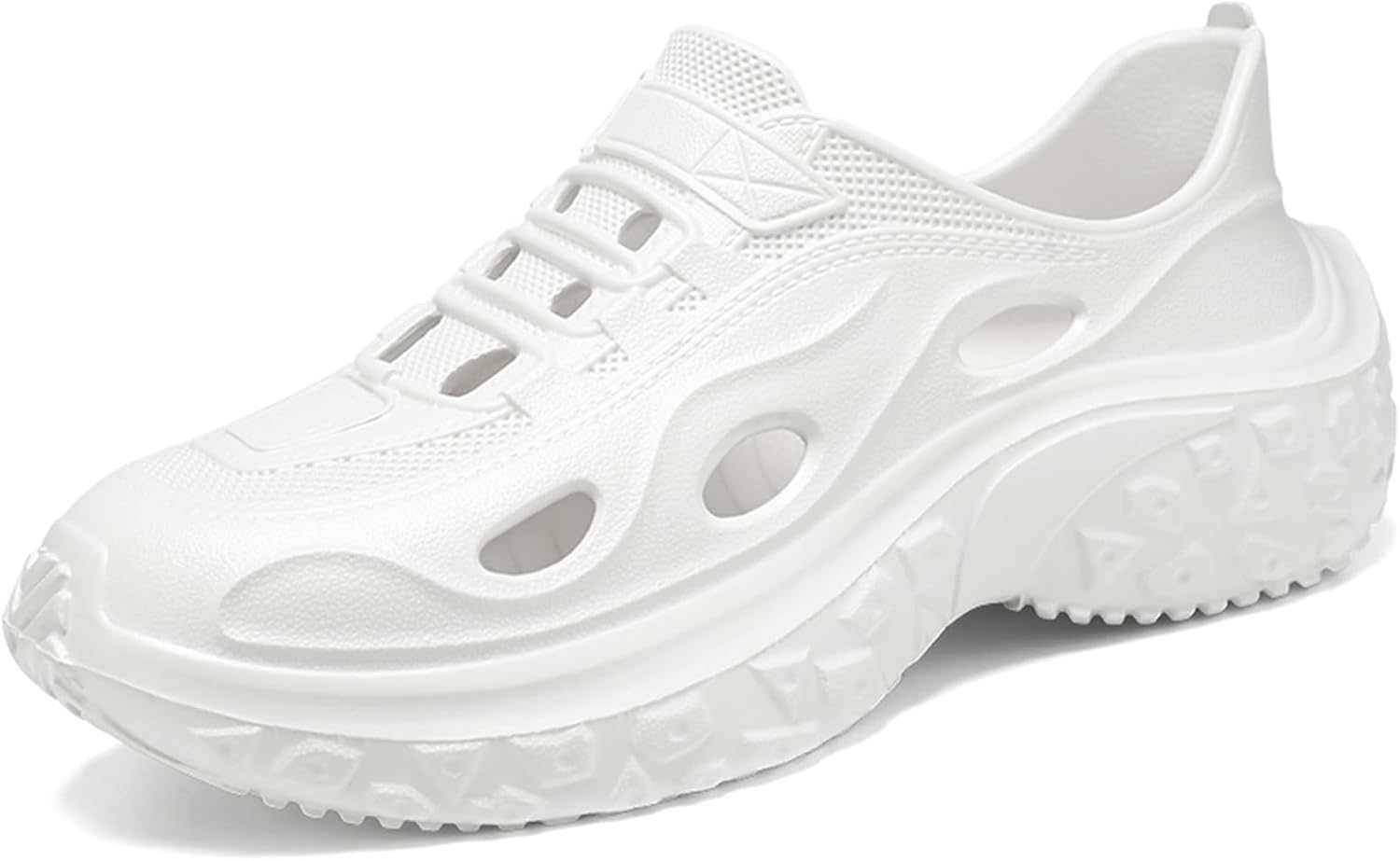 

Мужские сабо с сетчатым верхом, легкие, дышащие, быстро сохнущие, с подошвой из ЭВА, удобные, с массивным каблуком, повседневная обувь для прогулок на улице, пляжа, бассейна, вечеринок и вождения Psieicwm, белый