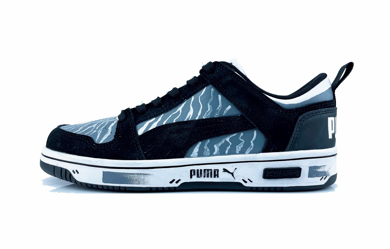 

Кроссовки Puma Rebound Layup Skateboarding Shoes Unisex Low-top Black/White/Blue/Silver, черный/синий