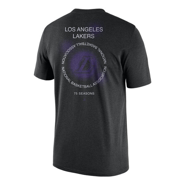 

Футболка Nike x NBA Crossover Los Angeles Lakers Courtside Pattern Printing Round Neck Short Sleeve Black, мультиколор
