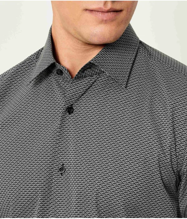 Рубашка h-hank-kent-c1-214 Slim fit Boss, черный — фото 4