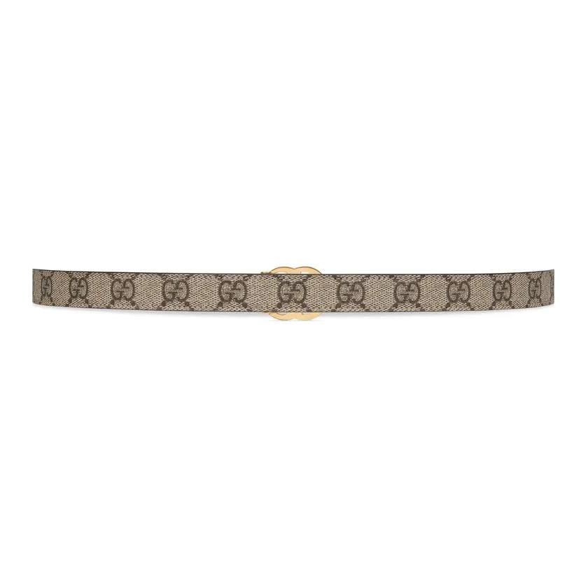 

GG Marmont Реверсивный Тонкий Ремень Бежевый, Эбонитовый и Черный GUCCI