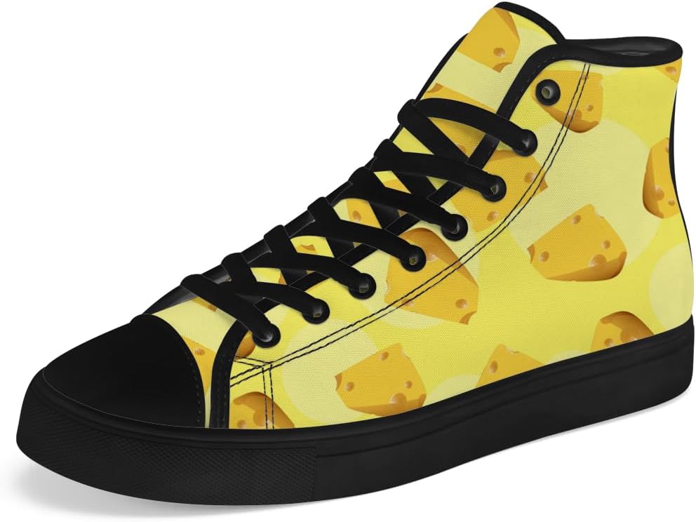 

Мужские и женские высокие кеды из холста с шнуровкой, повседневная обувь Chebing, желтый