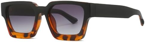 

Квадратные солнцезащитные очки для женщин и мужчин, модные солнцезащитные очки в винтажном стиле, панк, маленькие очки, оправа, защита от УФ-излучения UV400 MTZJH, Black Leopard Gray