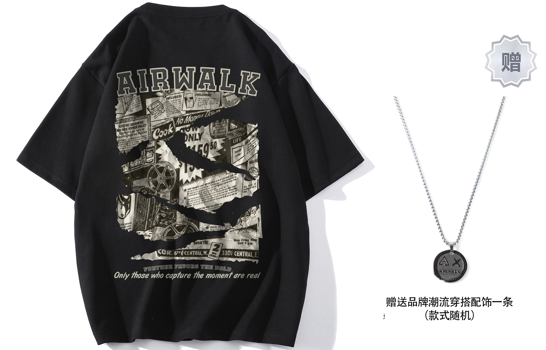 

Футболка Unisex Airwalk, темно-синий (с ожерельем)
