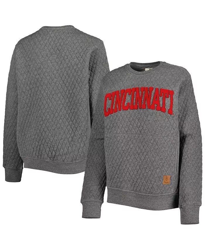 

Женский стеганый пуловер с принтом Heather Charcoal Cincinnati Bearcats Moose Pressbox
