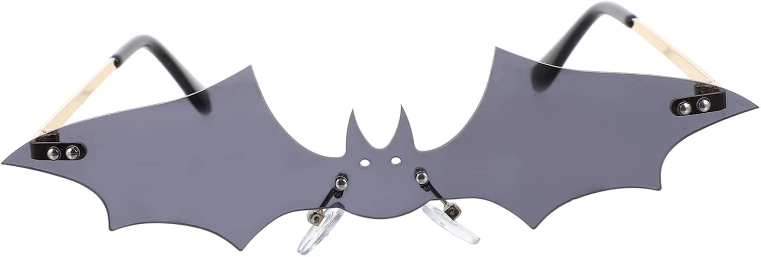 

Модные солнцезащитные очки в форме летучей мыши для создания уникального стиля. Очки без оправы для вечеринок, фестивалей и косплея. Яркие цвета и качественный материал ROMISBABA, Grey