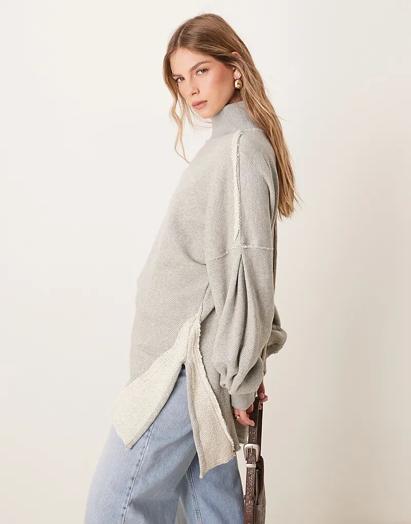 

Очень свободный джемпер цвета серый меланж Free People