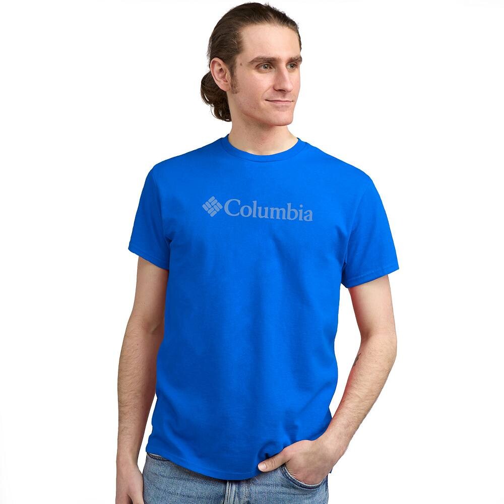 

Мужская футболка Columbia с коротким рукавом и рисунком, цвет Bright Blue Logo